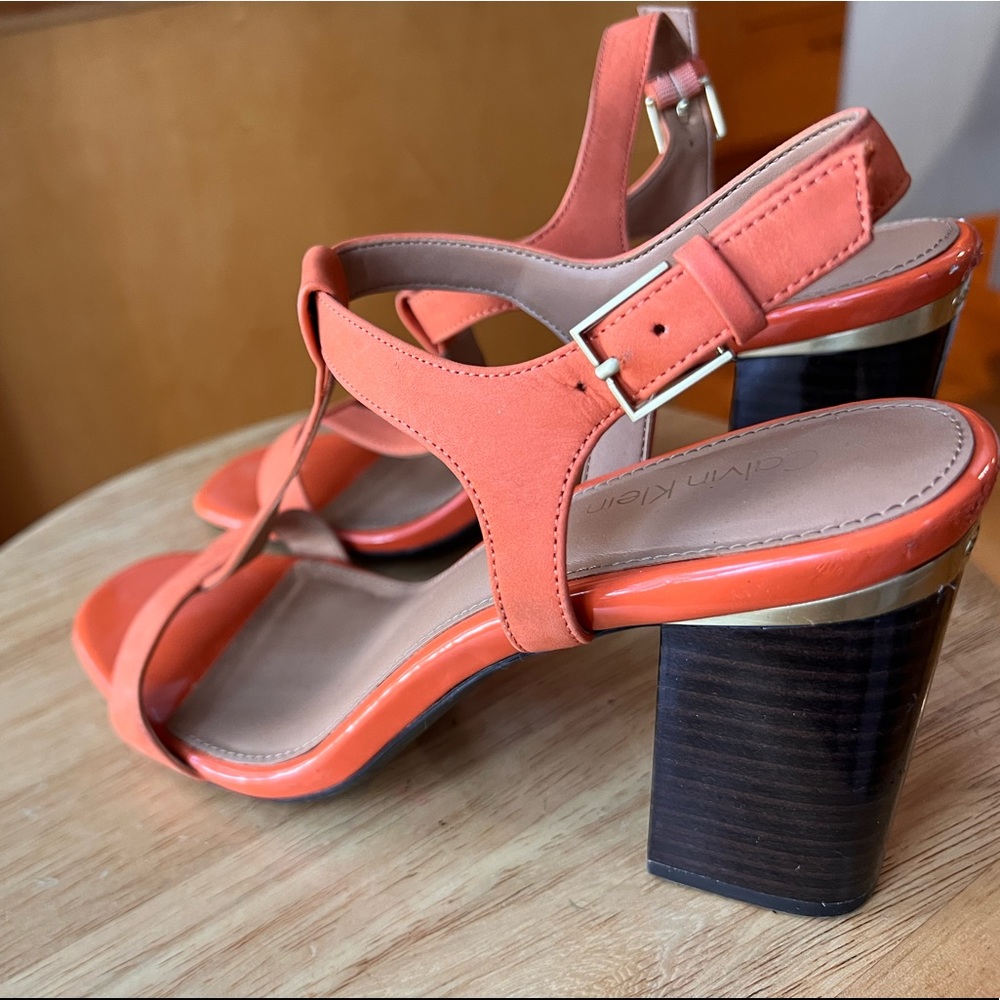 Neon orange Calvin Klein heels